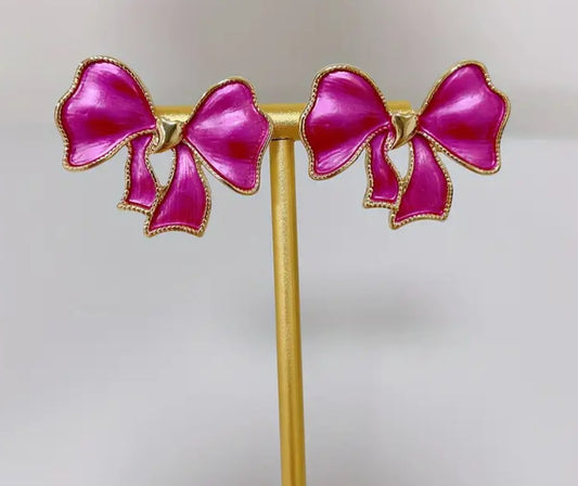 Dark Pink Coquette Earrings