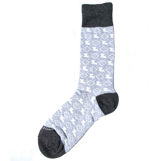 Men's Louisiana Pride Socks   Gray/White   One Size