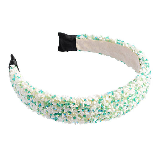 All That Glitters Headband -  Teal + White