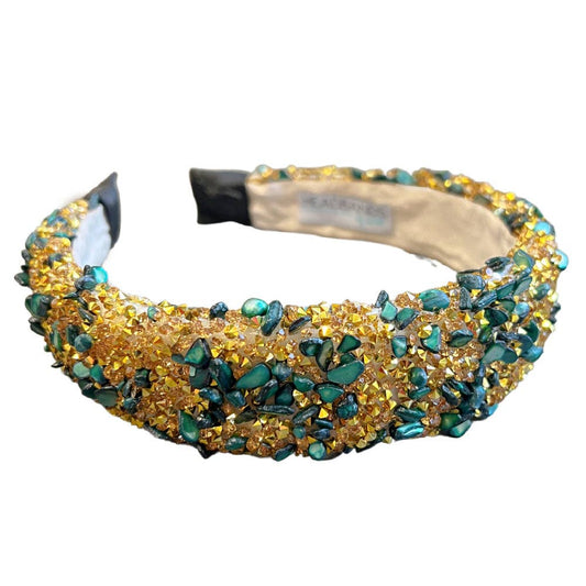 All that Glitters Headband - Forest Green + Gold