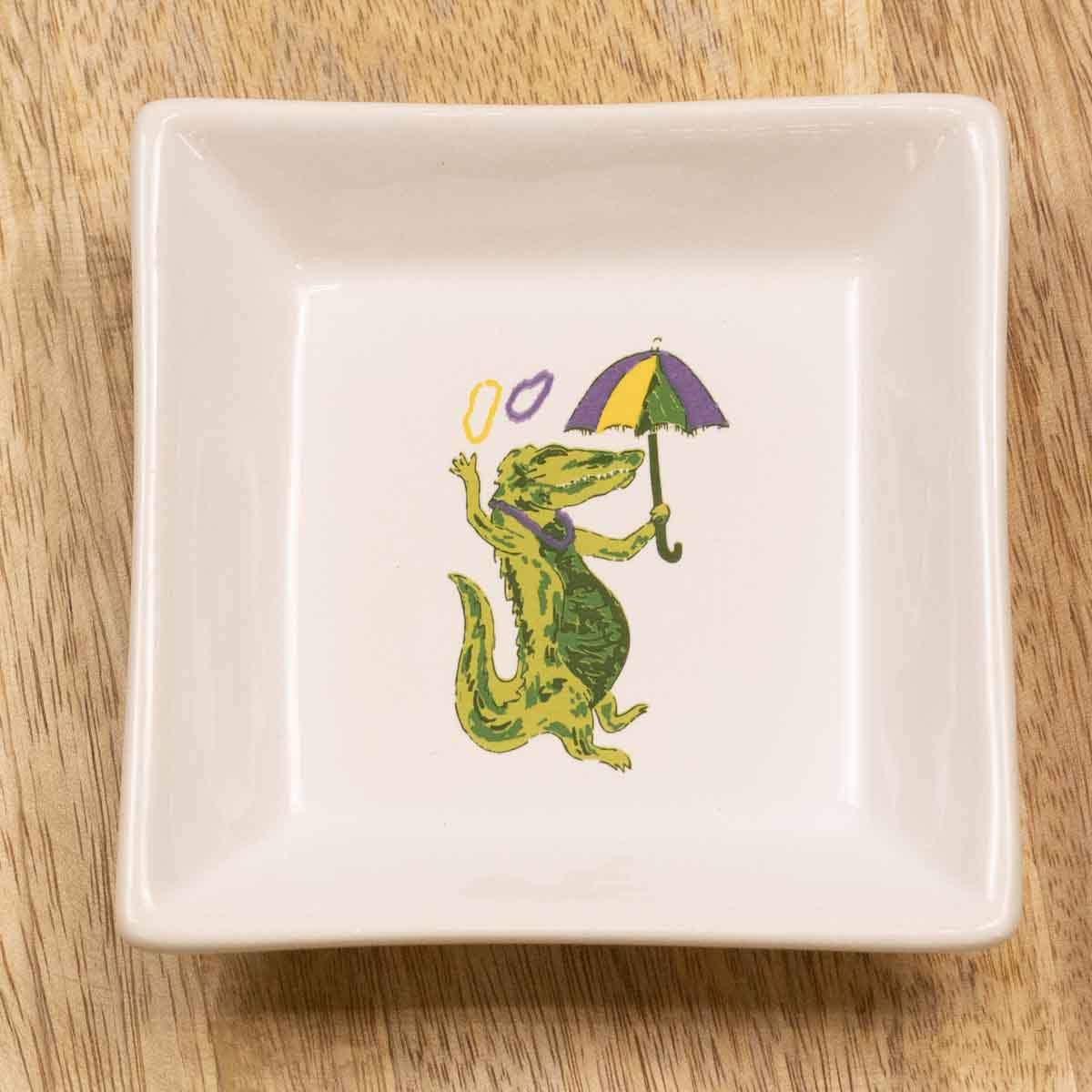 Mardi Gras Gator Trinket Dish