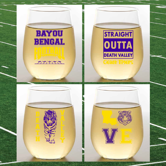 LSU Shatterproof Wine Glasses