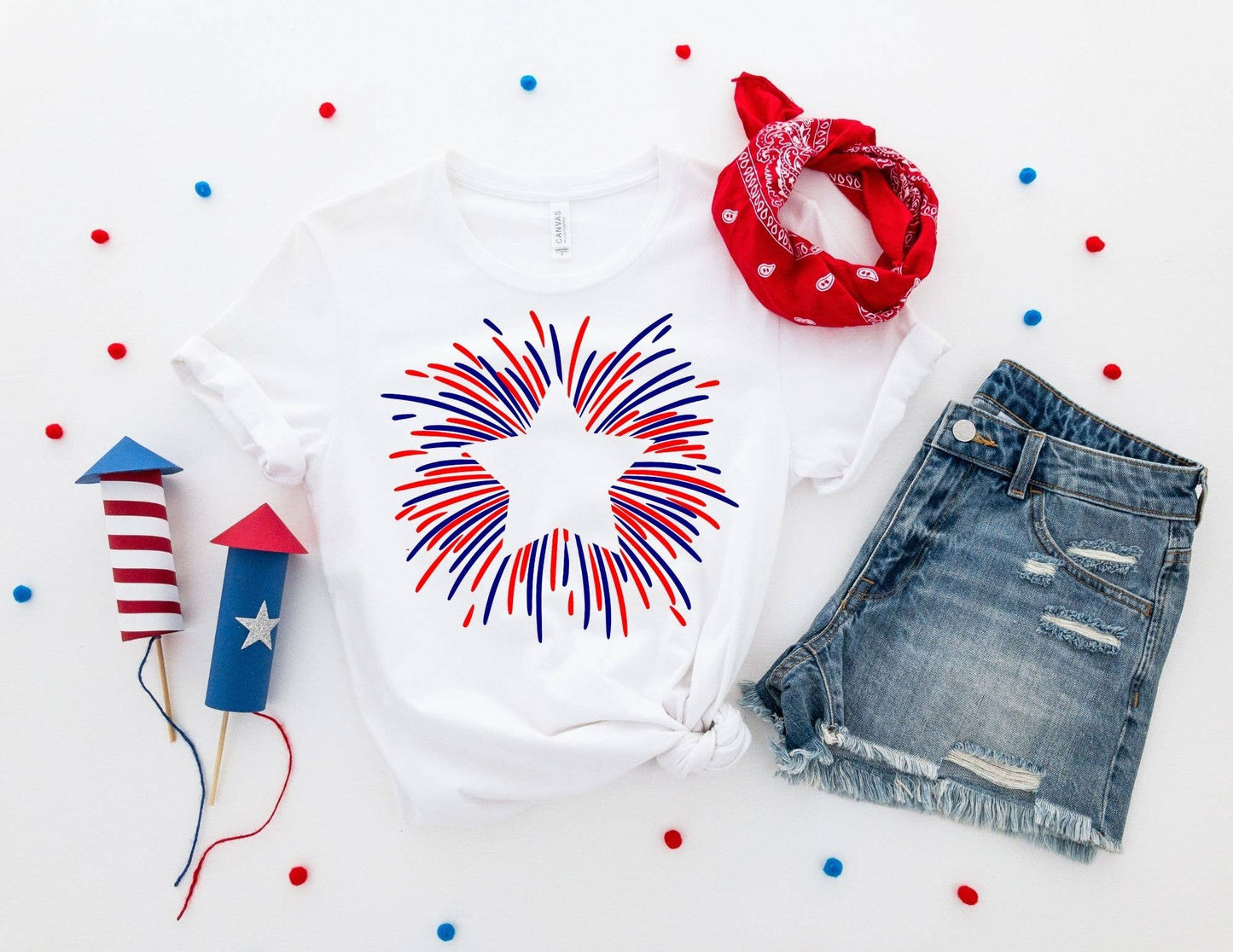 Fireworks Star Shirt - 4th of July Shirt