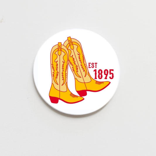 Chi Omega Greek Boot Button (2.25 inch or 3.00 inch)