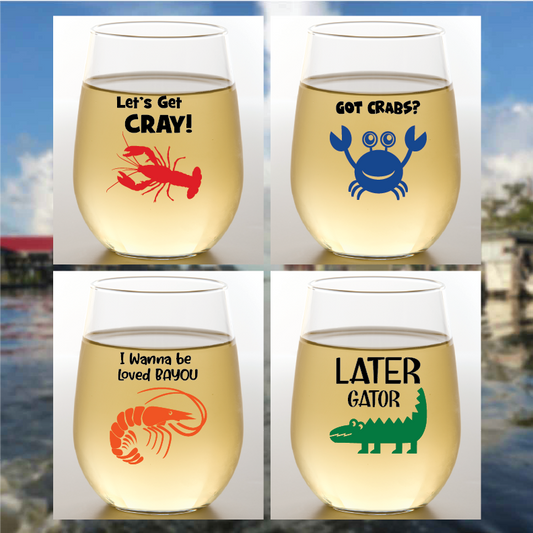 Cajun Shatterproof Wine Glasses
