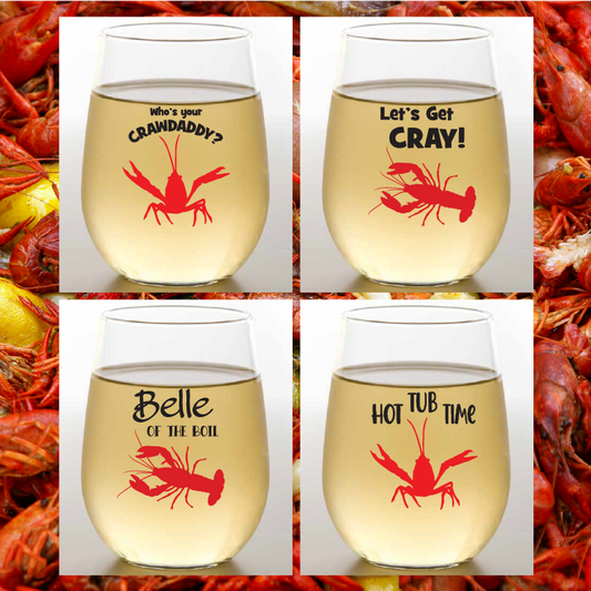 Crawfish Shatterproof Wine Glasses
