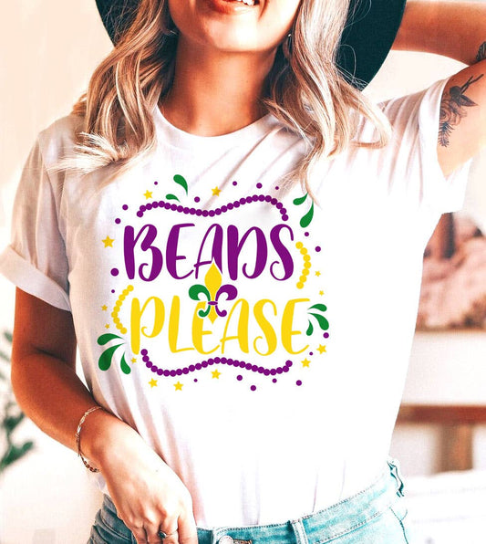 Beads Please - Mardi Gras Tee