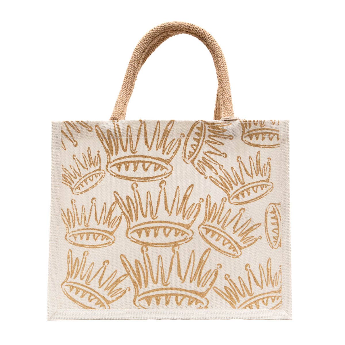 La Couronne Gift Tote   White/Light Gold  12x10x8