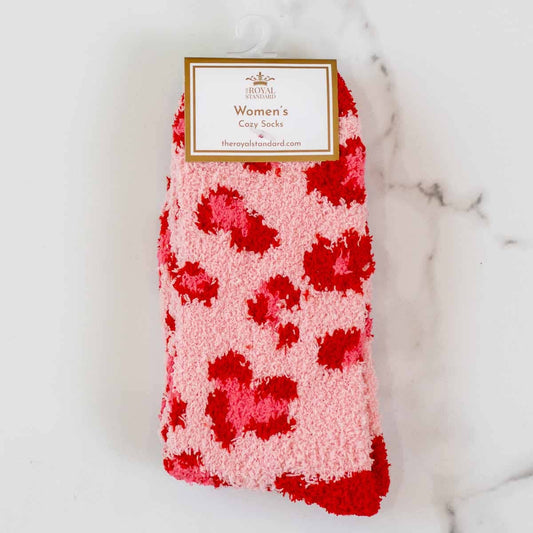 Leopard Valentine Fuzzy Socks