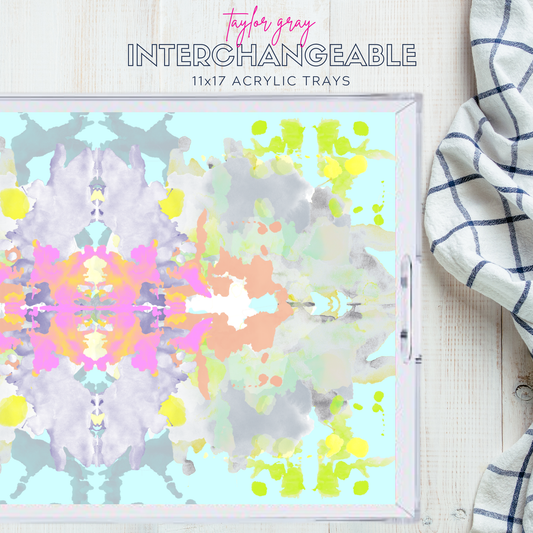 11x17 Acrylic Tray with INK BLOTS insert set of 10